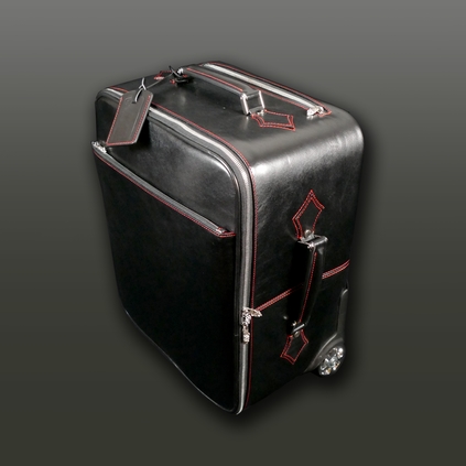 The 'Weekender' Wheeled Suitcase- Black Calf