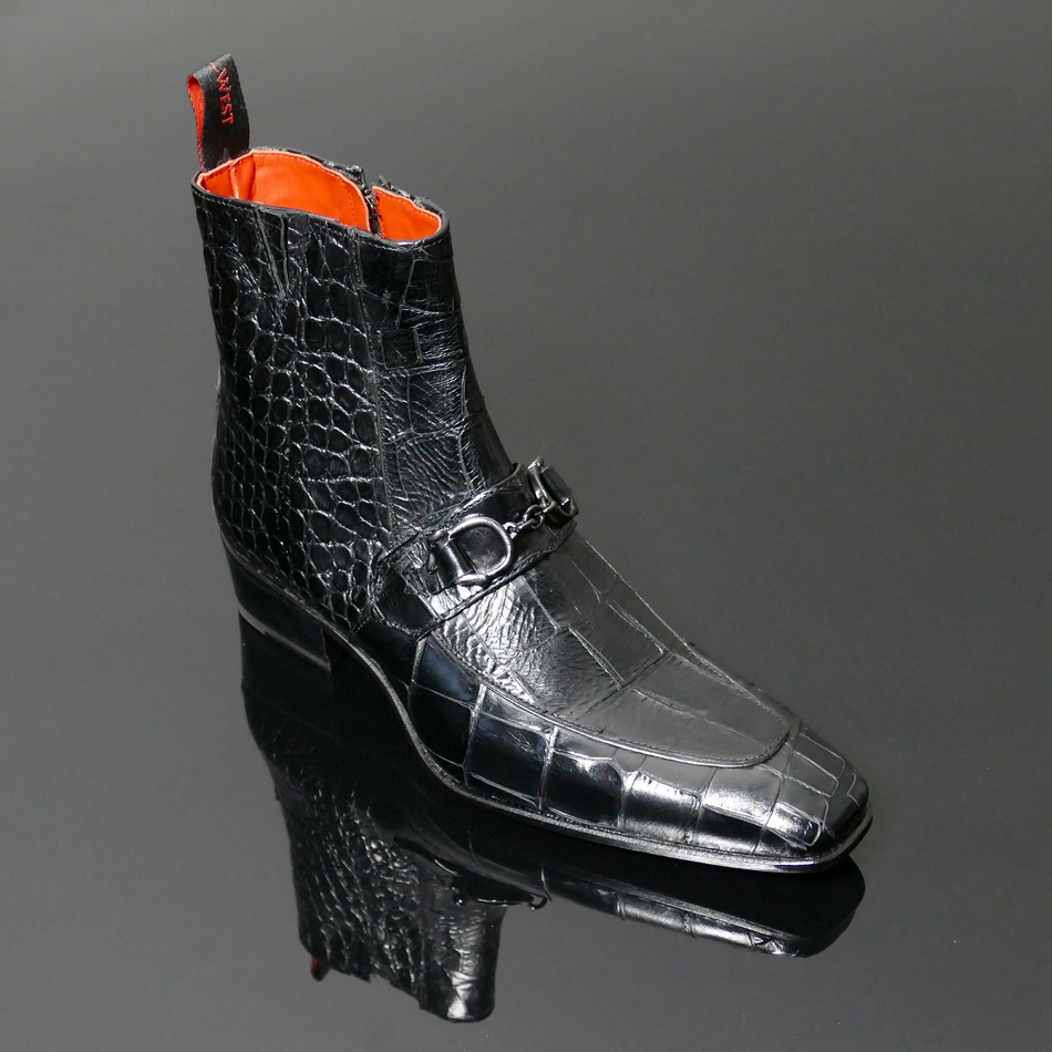 Anderson Filmstar Black Missouri Crocodile Effect Zip Boot |
