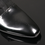 Bailey 'Duffy' - Black Polished Calf & Suede Spat Boot