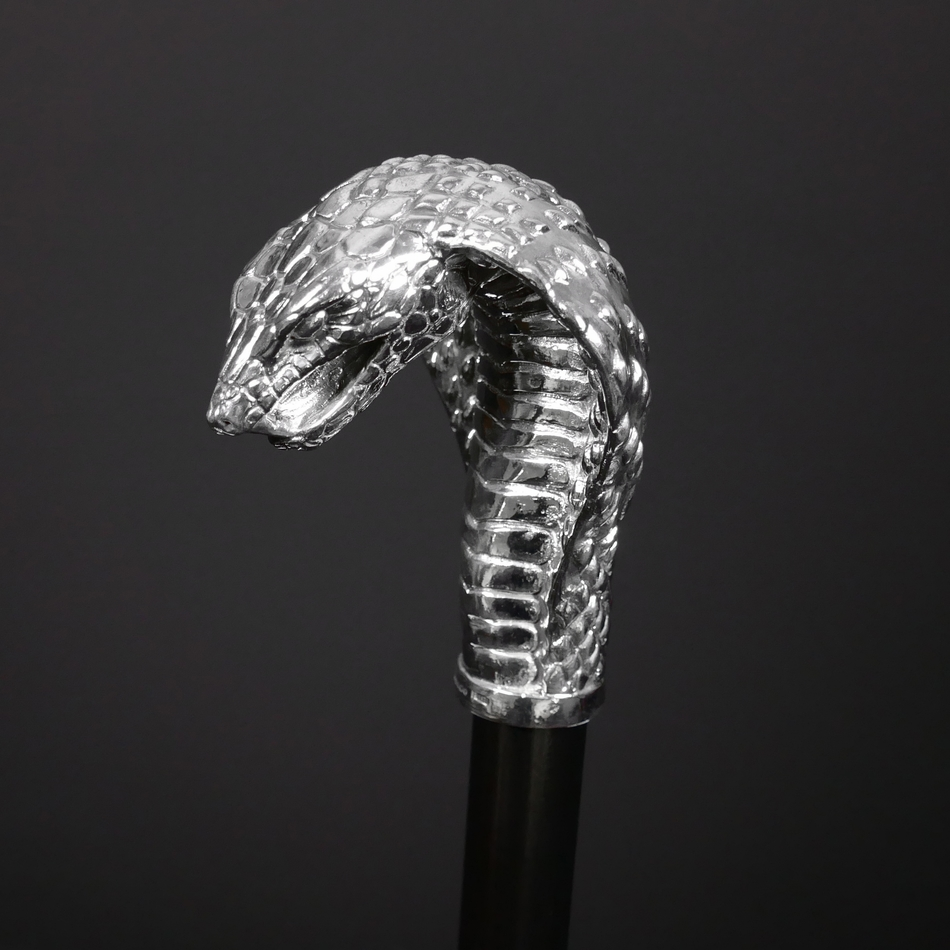 silver dress canes Ebony Dress Cane (Ornate Crutch Handle/Silver)