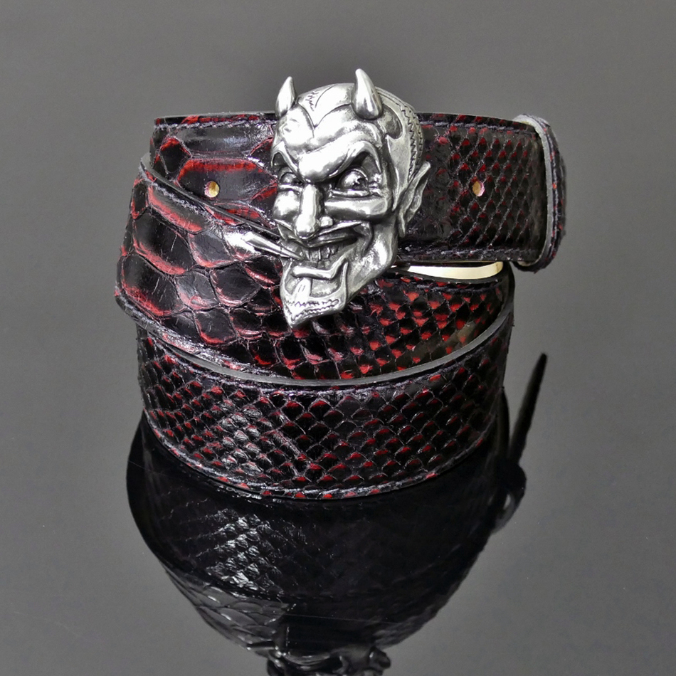 Decadent belt 'My Lucky' Black and Red Diablo Snake Decadent belt 'My Lucky' Black and Red Diablo Snake