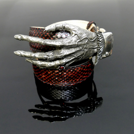 Decadent Belt - 'Nosferatu' Hand - Black and Red Diablo Snake
