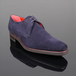 Dexter 'Angel' - Plain Front Marino Blue suede Gibson