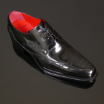 Dexter 'Homicide' - Black polished Diamond Punch Gibson