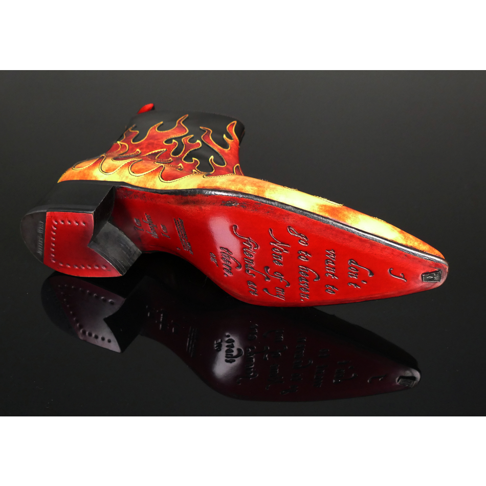 Dilettante Hellfire Dirty Sober Flame Zip Boot | Jeffery Wes