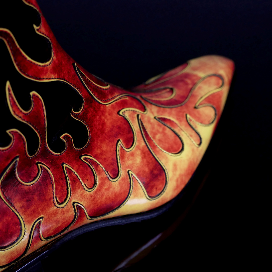 Dilettante Hellfire Dirty Sober Flame Zip Boot | Jeffery Wes