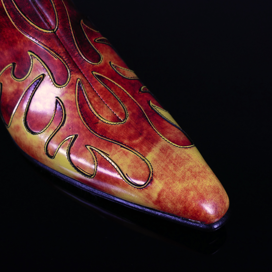 Dilettante Hellfire Dirty Sober Flame Zip Boot | Jeffery Wes