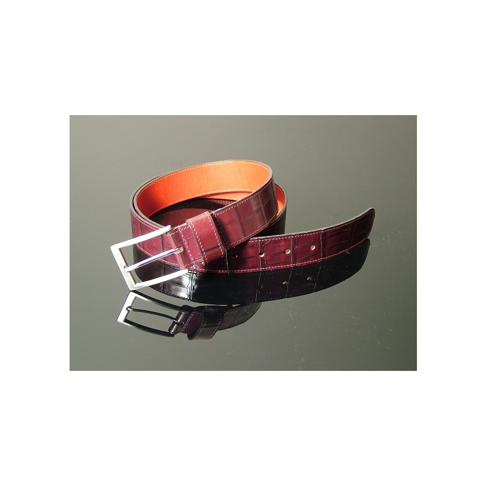 Dirk Jeans Belt - Burgundy Croc