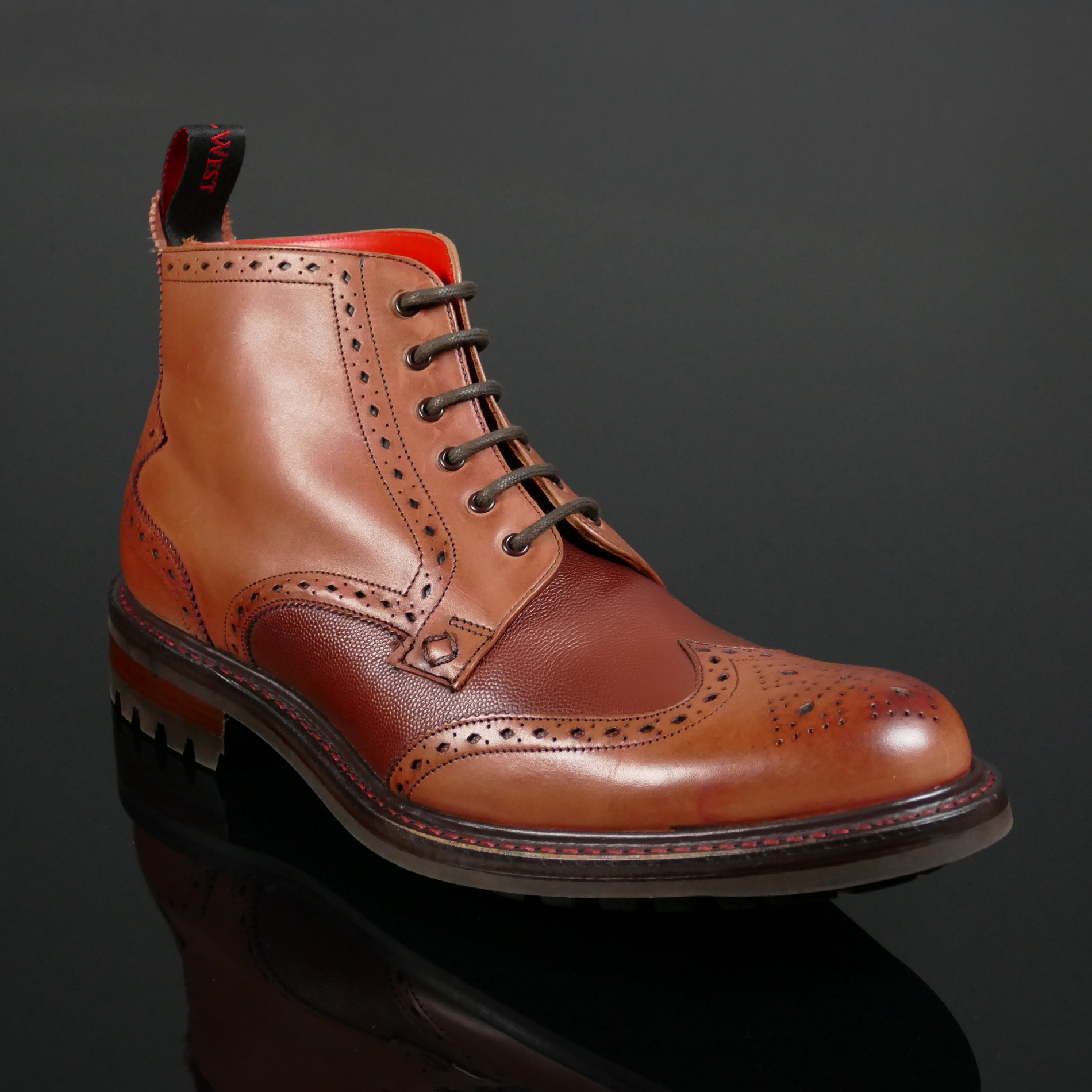 Classic Brown Leather Men\'s Boots/ Jeffrey West Jeffery West Men main image 4
