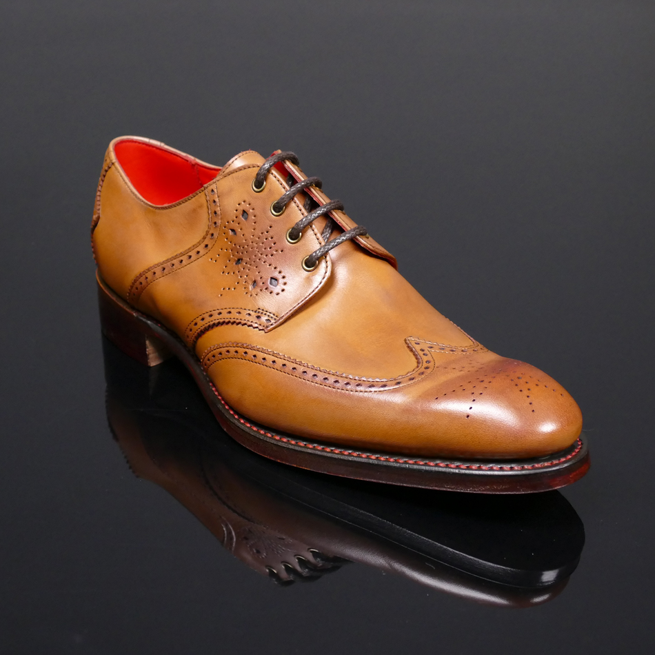 Lemmy ‘Hawkwind’ Men’s Tan Brogue Gibson Shoe