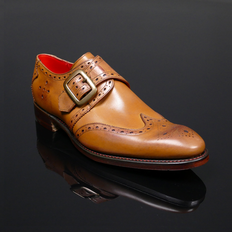 Lemmy ‘Ace’ Men’s Tan Brogue Monk shoe
