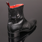 Lynott 'The Libertine' - Black Falcon Grain Leather Tall Zip Boot