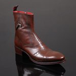 Lynott 'The Libertine' - Cognac Brown Falcon Grain Leather Tall Zip Boot