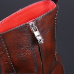 Lynott 'The Libertine' - Cognac Brown Falcon Grain Leather Tall Zip Boot