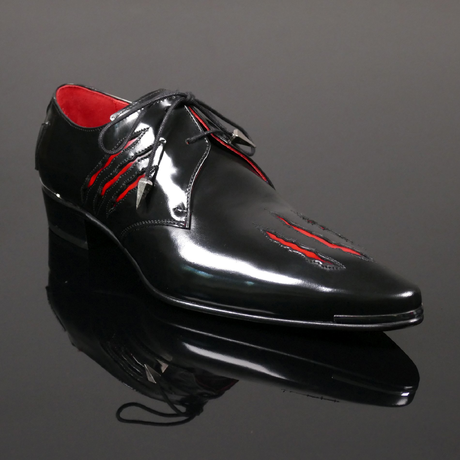 Manic K963 'Ripper' - Slashed Lace up pointed shoe