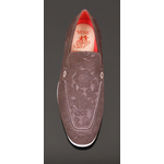 Martini L122 'Casablanca' - Petunia Brown Floral Embossed Suede Loafer