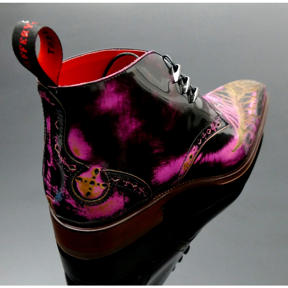 Moon Eye Fuchsia Peacock Feather Chukka Boot | Jeffery West
