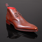 Moon 'Jaws' - Cognac Brown Grain Leather Goodyear Welted Chukka Boot