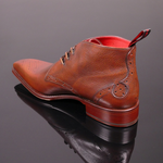 Moon 'Jaws' - Cognac Brown Grain Leather Goodyear Welted Chukka Boot