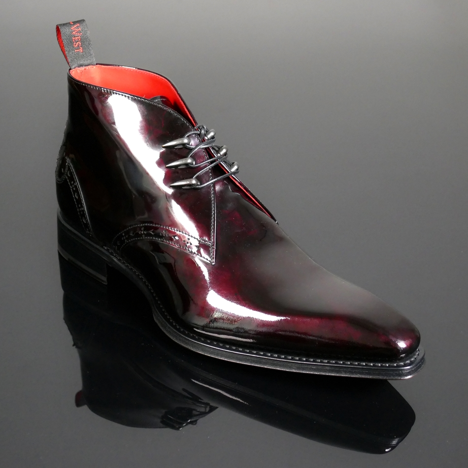Moon The Seeker Wine Patent Chukka Boot | Jeffery West