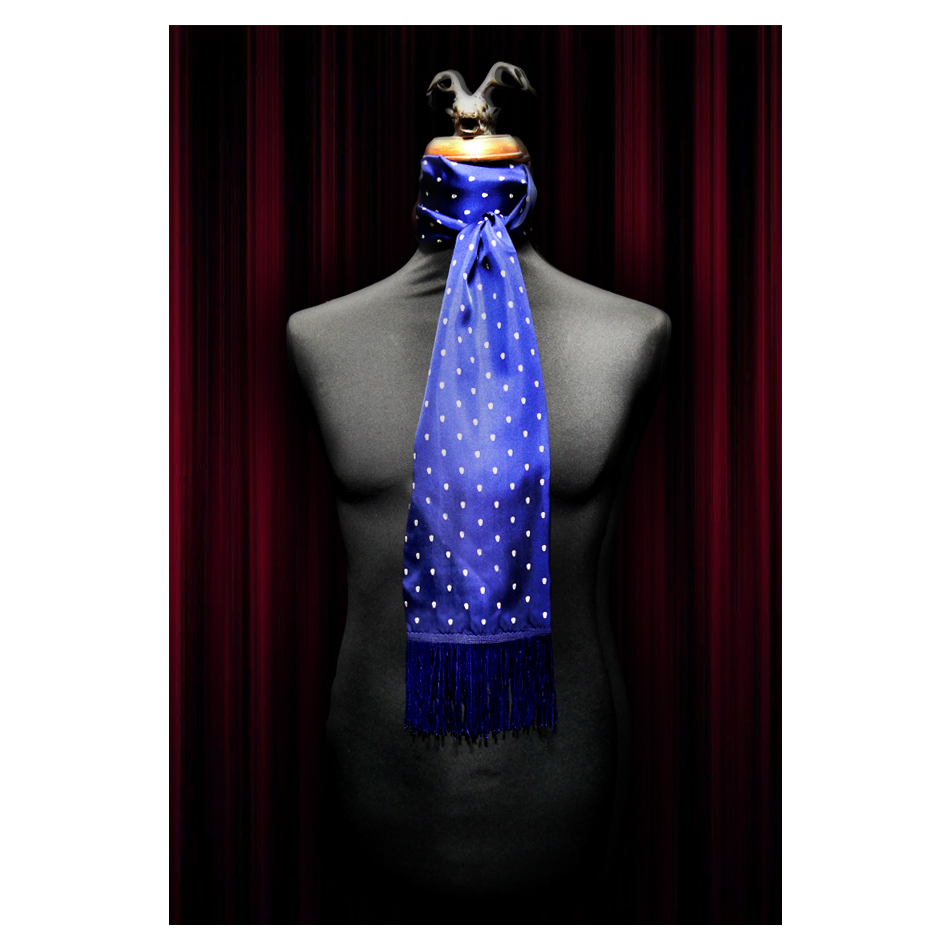 Navy Polka Skull Scarf and Pocket Square Set