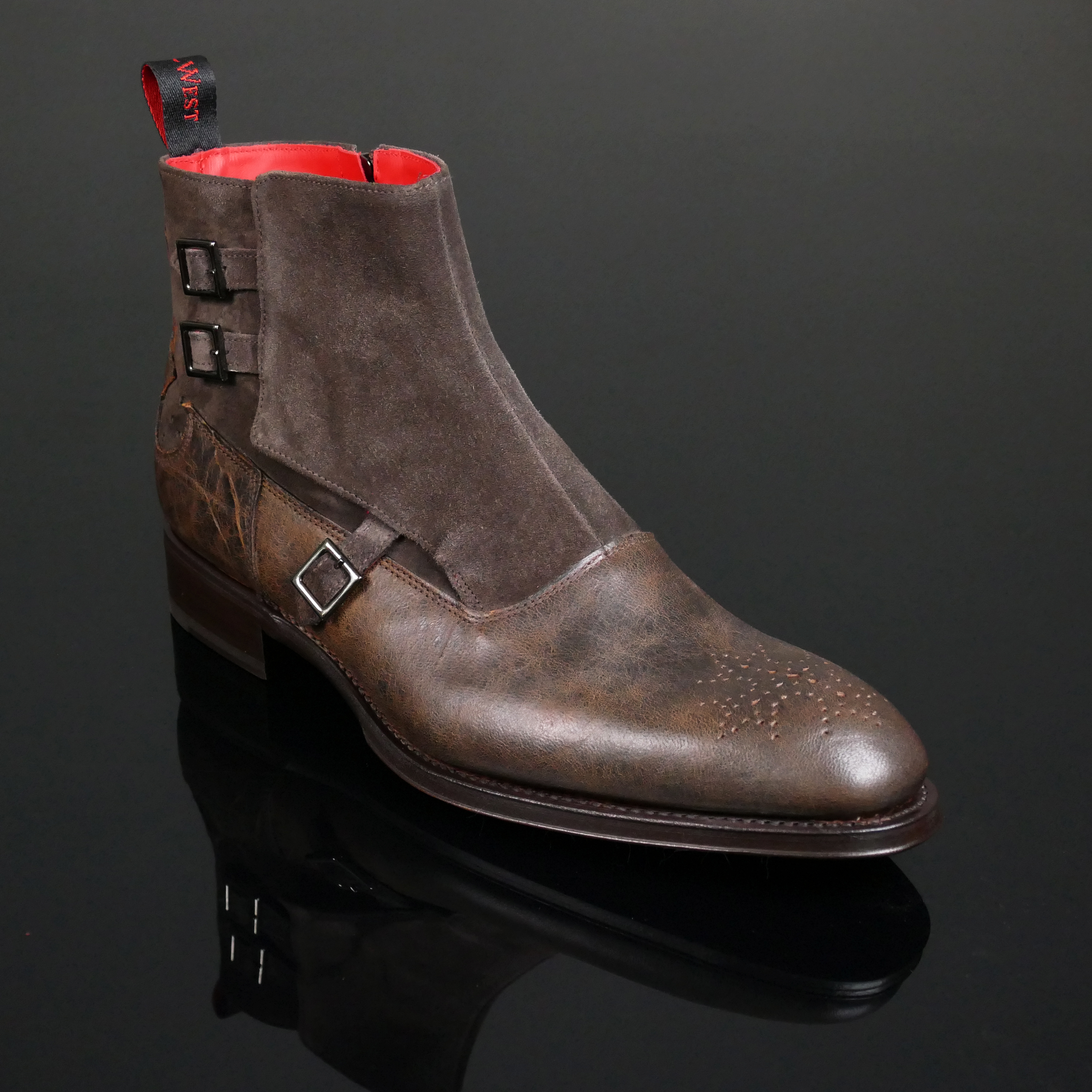 マシィエージュジィック Page Magik Antique Brown Buckle Spat Boot | Jeffery West