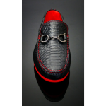 The 'Limelight' - Black snake driving loafer