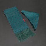 The Reaper - Green silk scarf and pocket square set