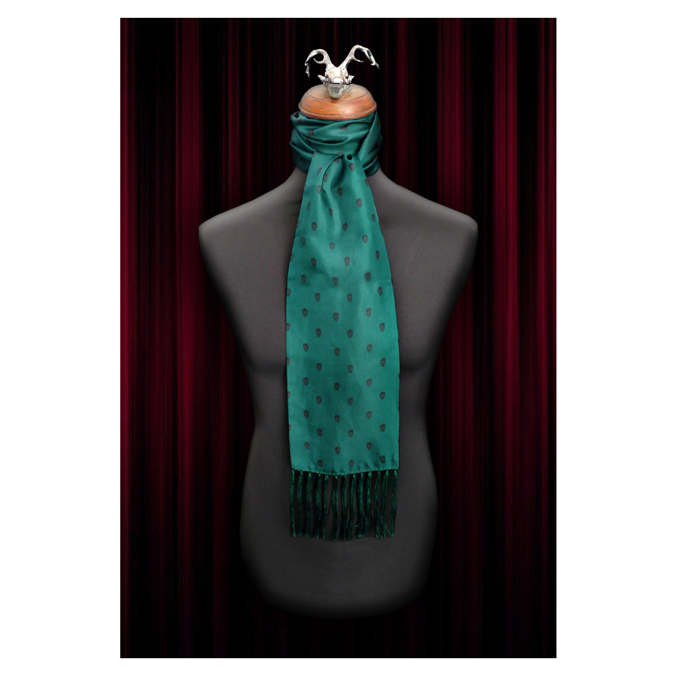 The Reaper - Green silk scarf and pocket square set