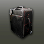 The 'Weekender' Wheeled Suitcase-  Black Pinstripe