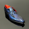 Shade Book Blue - This is a hand finished leather so each pair has a shading difference and is uniqu
