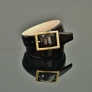 Claudio - BLACK POLISH - Gold/Brass Buckle belt