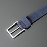 Dirk Jeans Belt - Navy Suede with Red Stitching