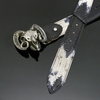 Decadent Belt - 'Crowley' Ram Skull - White Black Snake