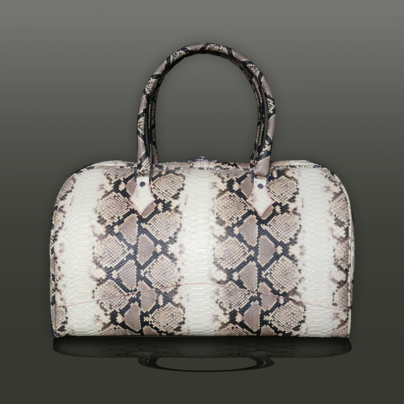 The 'Nightporter' Overnighter Bag - Natural Diamante Snake