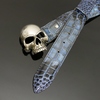 Decadent Belt - 'Vampyr' Skull - Flash Blue Croc