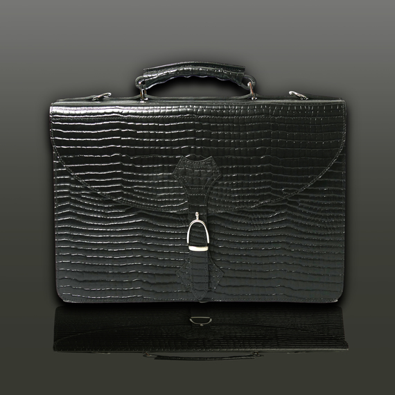 Briefcase - Black Alligator