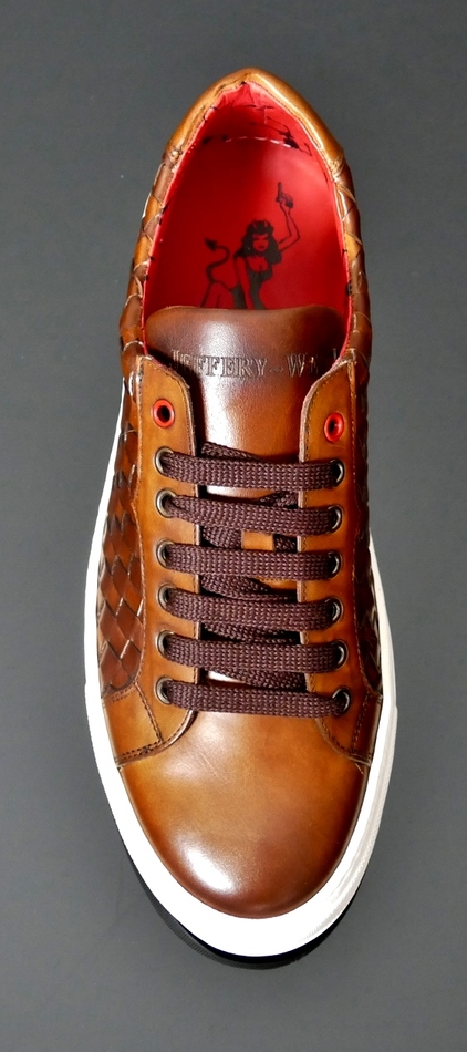 Apollo K354 'CORNICHE' Weave Sneaker, Navy Calf, Size 12