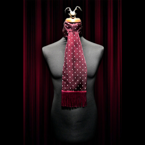 Plum Polka Skull Scarf and Pocket Square Set