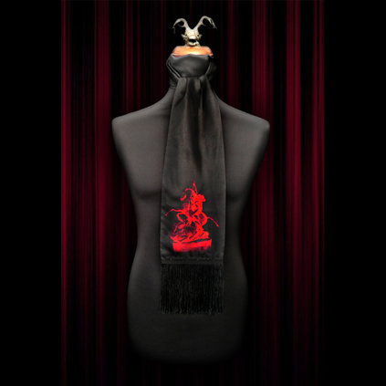 Black - St. George and the Dragon Silk Scarf