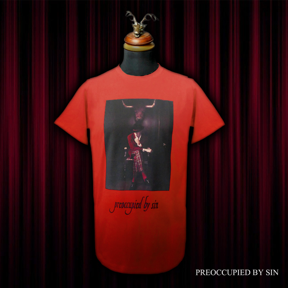 Red Preoccupied Sin 100% Cotton T-shirt