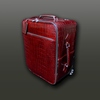 'Richard Burton' Weekender Wheeled Suitcase-  Burgundy Croc