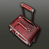 'Richard Burton' Weekender Wheeled Suitcase-  Burgundy Croc