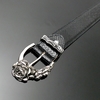 Decadent Belt - 'Tybalt' Rose Buckle on Black Snake