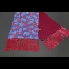The Paisley - Navy with Red Paisley print Silk - Wool backed scarf