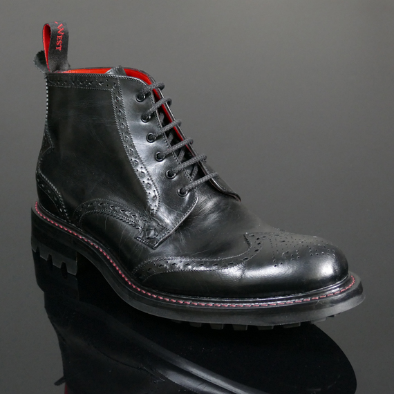 Hannibal Rising - Classic Brogue Derby Boot with Rubber Sole