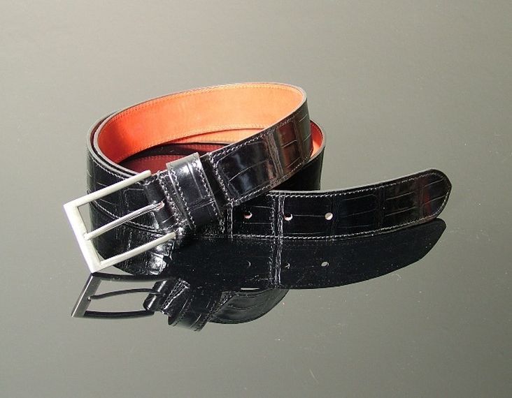 Dirk Jeans Belt - Black Croc