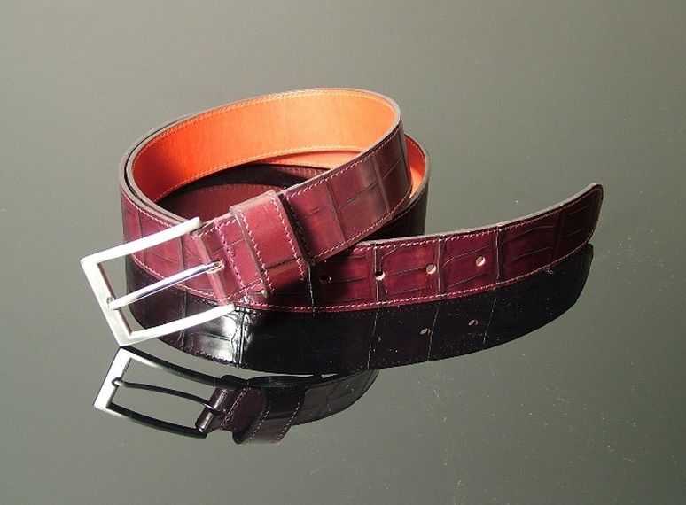 Dirk Jeans Belt - Burgundy Croc